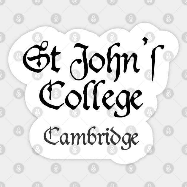 Cambridge St John's College Medieval University Sticker by RetroGeek